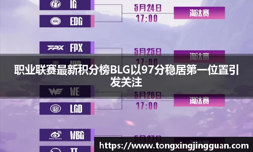 职业联赛最新积分榜BLG以97分稳居第一位置引发关注